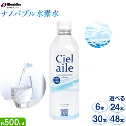 ナノバブル水素水 ペットボトル 約500ml 選べる 6本 24本 30本 48本 株式会社ヒロシバ《30日以内に出荷予定(土日祝除く)》大阪府 羽曳野市 送料無料 水素水 肌 美容 健康 水