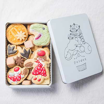 【ふるさと納税】＃08ぽるぽる時代の恐竜缶　【 お菓子 焼菓子 クッキー アイシングクッキー 可愛い クッキー缶 ご褒美 贈り物 】のサムネイル
