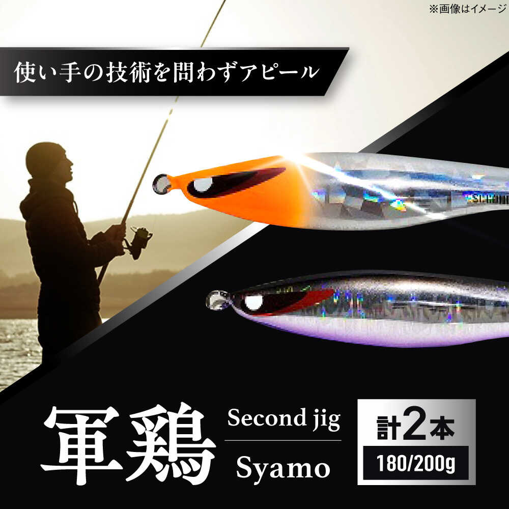 【ふるさと納税】釣り具 second jig 軍鶏 180g 200g 2点セット / ルアー ジグ 疑似餌 メタルジグ ジグ 釣具 つり 釣り具 フィッシング 鉛 船釣り 海釣り 沖釣り ギフト プレゼント 贈答 国産 アウトドア 釣り具 丁寧 品質 / 大阪府藤井寺市/Second stage BLBB009