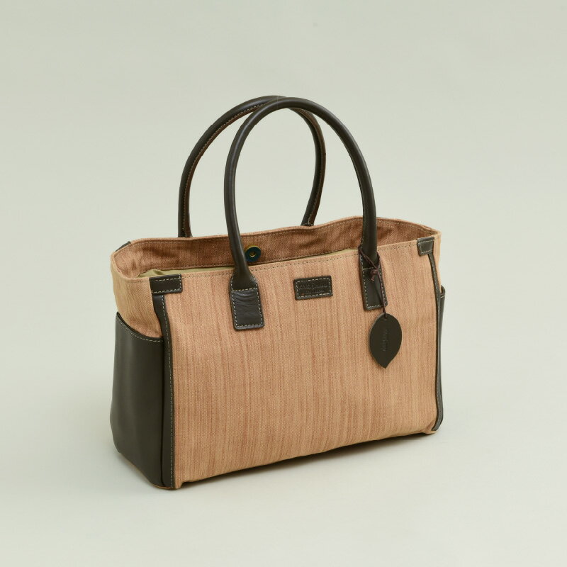 【ふるさと納税】柿渋先染め巾着式ボストンバッグ