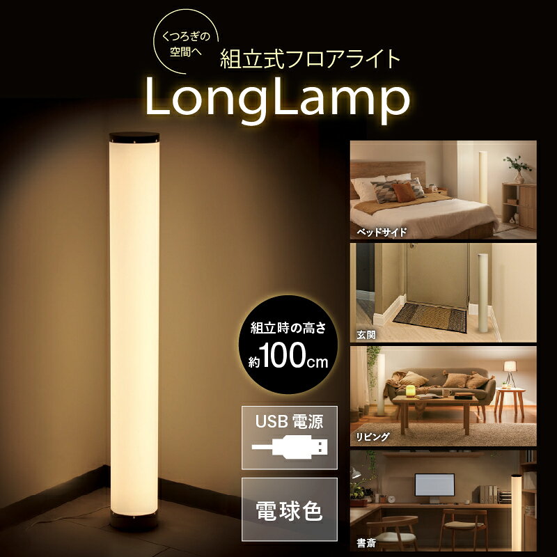 組立式フロアライトーLong Lampー[ ルームライト フロアライト 照明 家用 LED 組立式 シンプルデザイン 生活家電 雑貨家電 送料無料 ]
