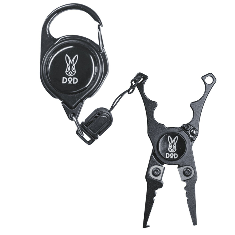 [DOD] ハサミペンチ・シュルリール( FG1-174-BK )[ DOD 釣り ペンチ ハサミ 釣具 脱落防止 カラビナリール フォーセップタイプ 扱い簡単 フィッシング アウトドア 送料無料 ]