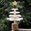 【ふるさと納税】手作り木製（光る！）ホワイト・クリスマスツリー（蓄光タイプ）
