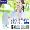 【ふるさと納税】クール糸(R)使用の涼感パイルマフラー同色2枚セット CLOP-100【無地】