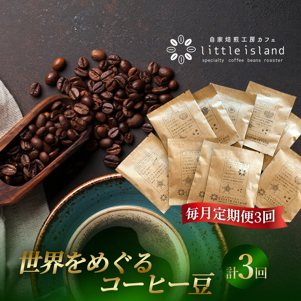 [毎月定期便3回]世界をめぐるコーヒー豆 250g / コーヒー豆 定期便 珈琲 定期便 コーヒー 焙煎豆 自家焙煎 コーヒーセット 飲み比べ コーヒーギフト 自宅カフェ 大阪府 No.382