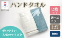 【ふるさと納税】【ホワイト＆シルキーグリーン】スーピマ コットン 無撚糸 ＆ トリプルボーダーハンドタオル 2枚セット SP-15 大正紡績糸使用 今治タオル ブランド 認定品_11133-4 タオル 日本製 スーピマ綿 綿100% プレゼント ギフト 贈答用 送料無料