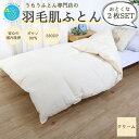 【ふるさと納税】【洗える】春夏用羽毛肌掛け布団シングルダウン90%クリーム2枚セット抗菌防臭防ダニ立体キルト【1227674】
