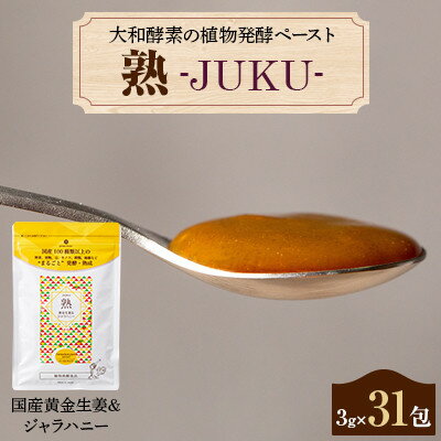 大和酵素の植物発酵ペースト 熟 -JUKU- 国産黄金生姜&ジャラハニー 1袋(3g×31包)