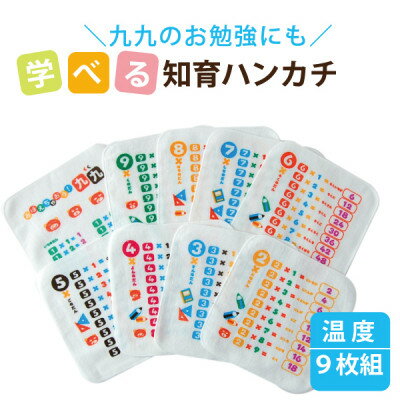 水をかけると文字が浮き出る!不思議なタオルハンカチ 9枚組(温度)【1427128】