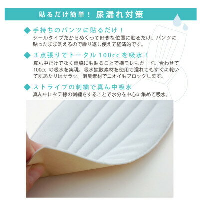 【ふるさと納税】ピタガード 100 尿漏れパッド 男性用 横漏れ用パッド付き 吸水シート ブラック【1683181】