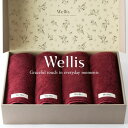 【ふるさと納税】Wellis【極上の肌心地】バスタオル4枚 ギフトセット ボルドー(009_5041_04)