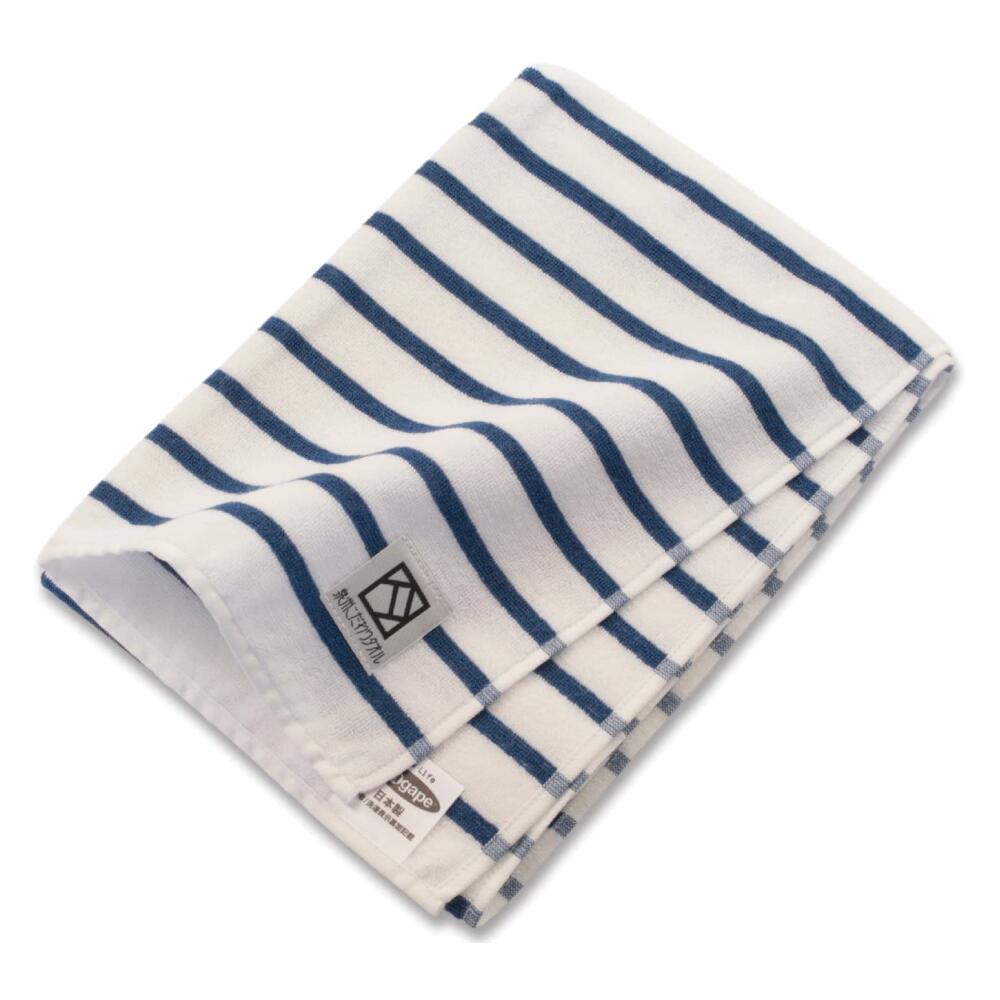 【ふるさと納税】松藤テリー　シンプルスタイルタオル　ホワイト/ブルー　4枚（009_5184）