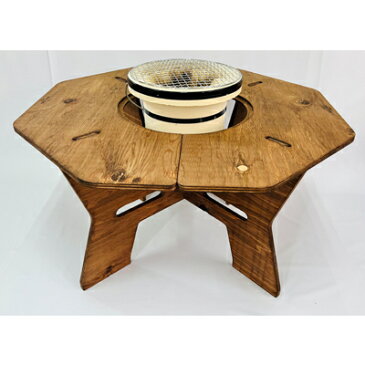 【ふるさと納税】THE BARA +BARAの七輪囲いOctagonアウトドアテーブル カラー:ライトオーク【1326250】