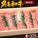 【ふるさと納税】No.198 黒毛和牛　焼肉用肉　計約375g ／ 牛肉 赤身 もも肉 やきにく 送料無料 大阪府