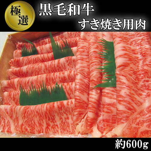 【ふるさと納税】No.211 極上　黒毛和牛　すき焼き用肉　計約600g ／ 牛肉 ロース すきやき 送料無料 大阪府