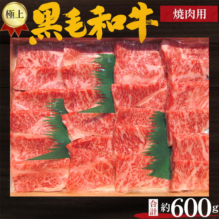 【ふるさと納税】No.213 極上　黒毛和牛　焼肉用肉　計約600g ／ 牛肉 ロース やきにく 送料無料 大阪府