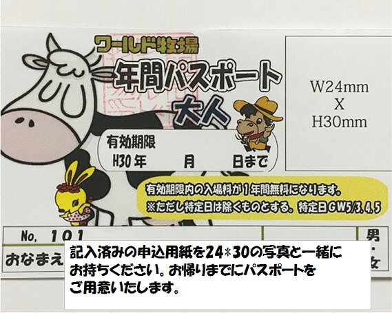 【ふるさと納税】No.232 ワールド牧場年間パスポート1名様（大人） ／ 入場券 テーマパーク 動 ...