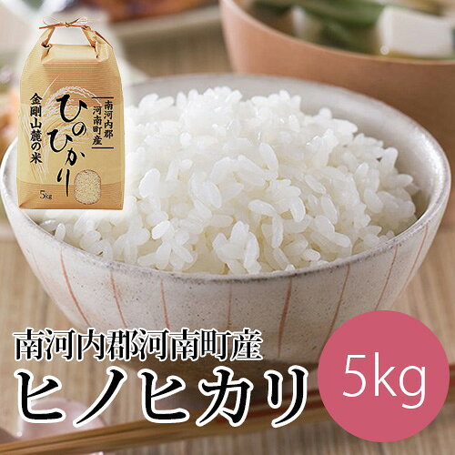 南河内郡河南町産ヒノヒカリ ／ 米 白米 精米 ヒノヒカリ ひのひかり 5kg 令和4年産 単一原料米 河南町産 金剛山麓 清らかな水 常温便 特産品 No.315