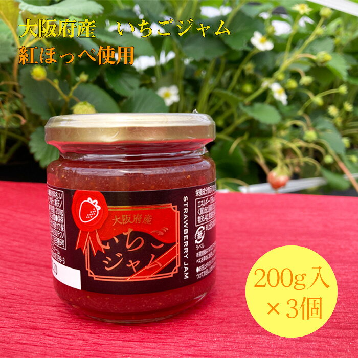 いちごジャム 約600g ／ いちごジャム イチゴ 苺 紅ほっぺ 約600g 200g×3 ジャム パン ヨーグルト クラッカー 常温便 常温保存 開封後冷蔵 贅沢 JGAP いちご農場 No.358