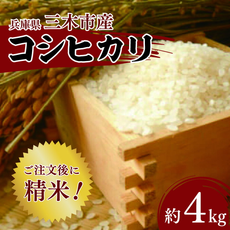 【ふるさと納税】三木市産コシヒカリ「精米」　4.5kg程度　