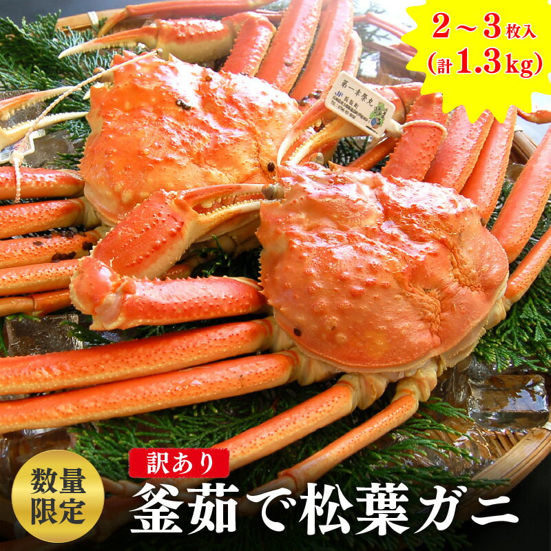 【ふるさと納税】【数量限定】 訳あり 釜茹で 松葉ガニ 2〜3枚入 計1.3Kg 【 蟹 海鮮 海産物 海の幸 お祝い イベント 食材 グルメ カニ ブランド ...
