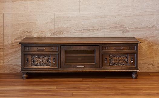 【ふるさと納税】リボン彫刻入りテレビボード