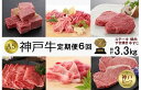 【ふるさと納税】定期便6回　A5等級神戸牛（神戸ビーフ）食べ尽くしコース　合計3.3kg［神戸牛専門店 神戸ぐりる工房］