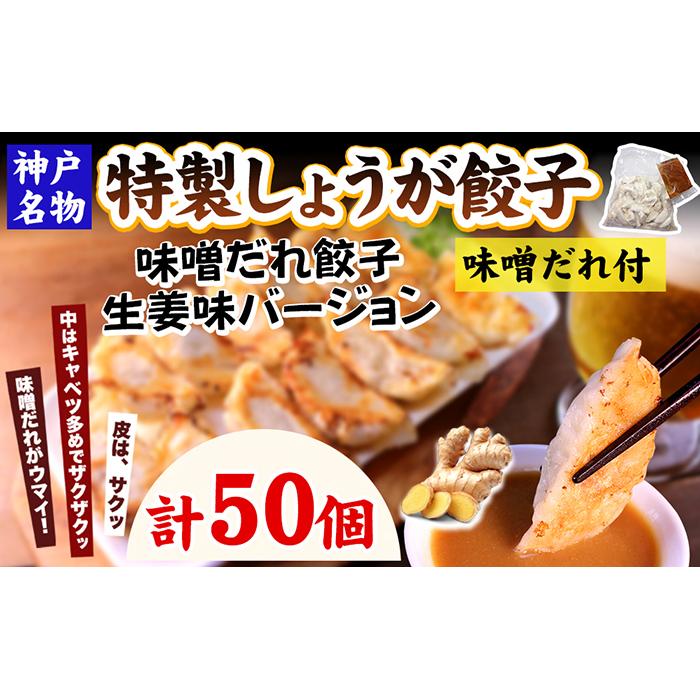 【ふるさと納税】【ギョーザ専門店イチロー】特製しょうが餃子50個(味噌だれ付)