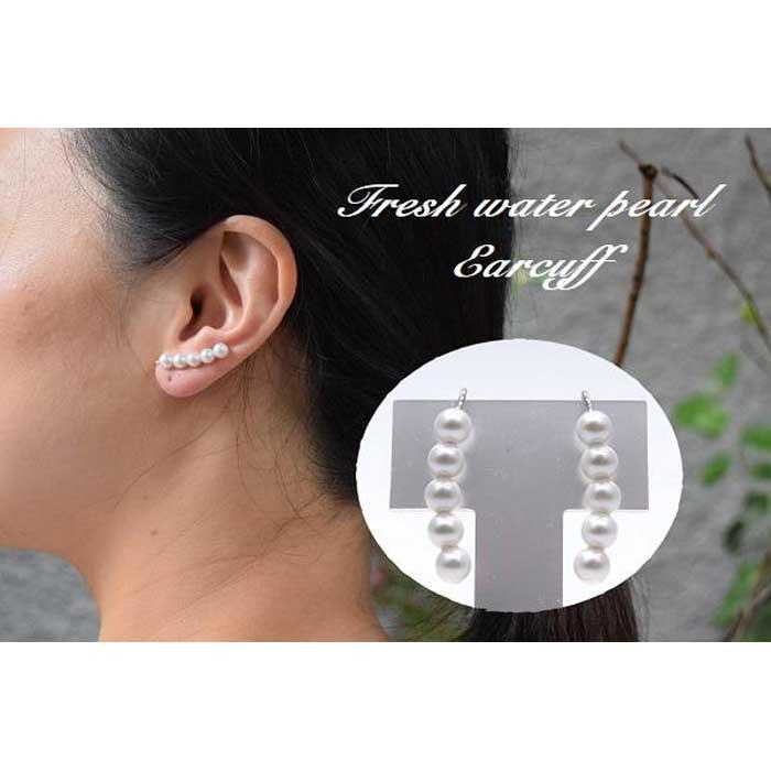 【ふるさと納税】淡水真珠付きイヤーカフ4.5mm | アクセ ファッション 人気 おすすめ 送料無料