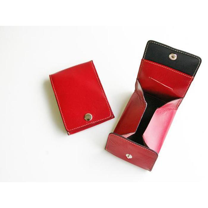 【ふるさと納税】FOOTANブランド 本革小銭入れ・カードケース【レッド】