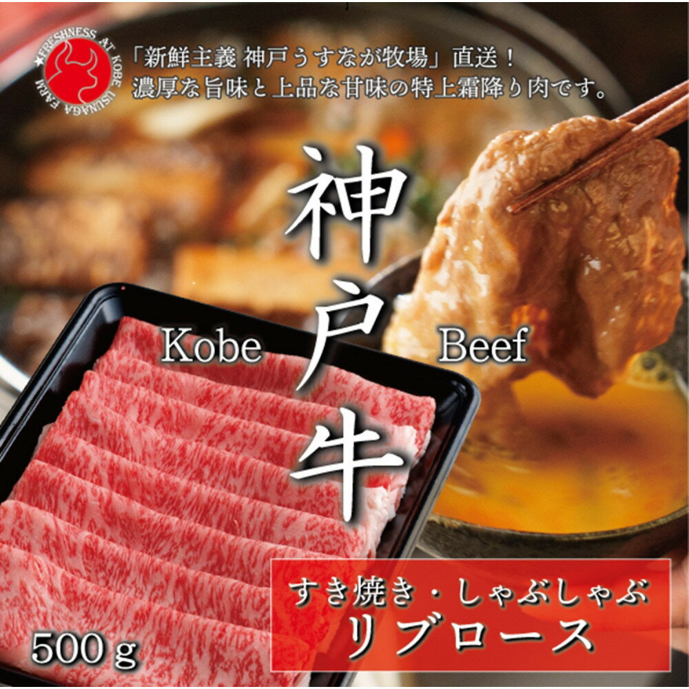 【ふるさと納税】神戸牛 純但馬うすなが牛 リブローススライス500g【うすなが牧場】FU1