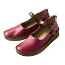 【ふるさと納税】【グッドデザイン賞受賞】手を使わずに脱ぎ履きできる! 職人手作り ストラップシューズ KAYAK カヤック 靴 レディース【レッド/22.5cm】