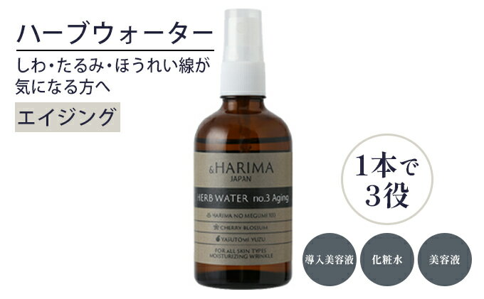 【ふるさと納税】ブースター・化粧水・美容液の三役を担う優れもの！ハーブウォーター（化粧水）No.3エイジング100ml スキンケア しわ たるみ ほうれい線 きめ細かな肌 なめらかな肌 100％自然由来成分