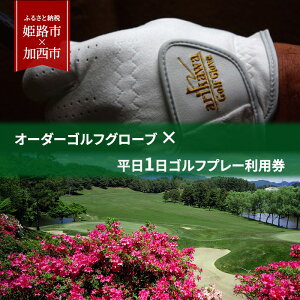 【ふるさと納税】オーダーゴルフグローブ プレミアム × 平日1日ゴルフプレー利用券 加西インターカントリークラブ【姫路市 × 加西市 共通返礼品】 セット オーダーメイド 耐久性 洗濯可