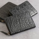 【ふるさと納税】HEDGE 奥深い染料でクロコが際立つ メンズコインケース(ブラック)カードポケット付き 国産牛革【1282953】
