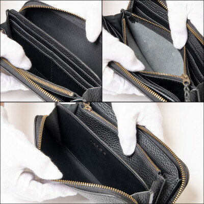 【ふるさと納税】本革シュリンク型押し ラウンド長財布(ブラック)兵庫県たつの市産牛革　HEDGE【1370505】