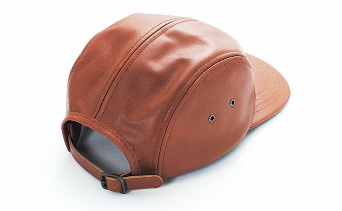 【ふるさと納税】手洗いOK！大きめレザーJETCAP キャメル〔 帽子 キャップ ビッグ...