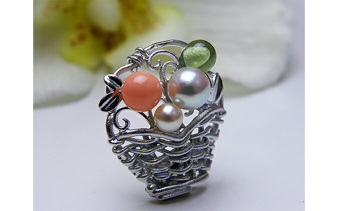 【ふるさと納税】小さな花かごタイニーピン アクセサリー