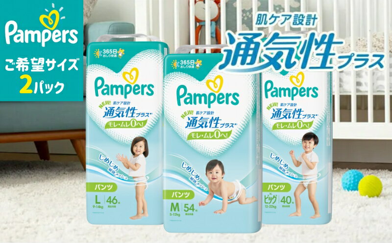 【ふるさと納税】パンパース 通気性プラス パンツ タイプ 2パック[ Pampers おむつ オムツ ]　【明石市】