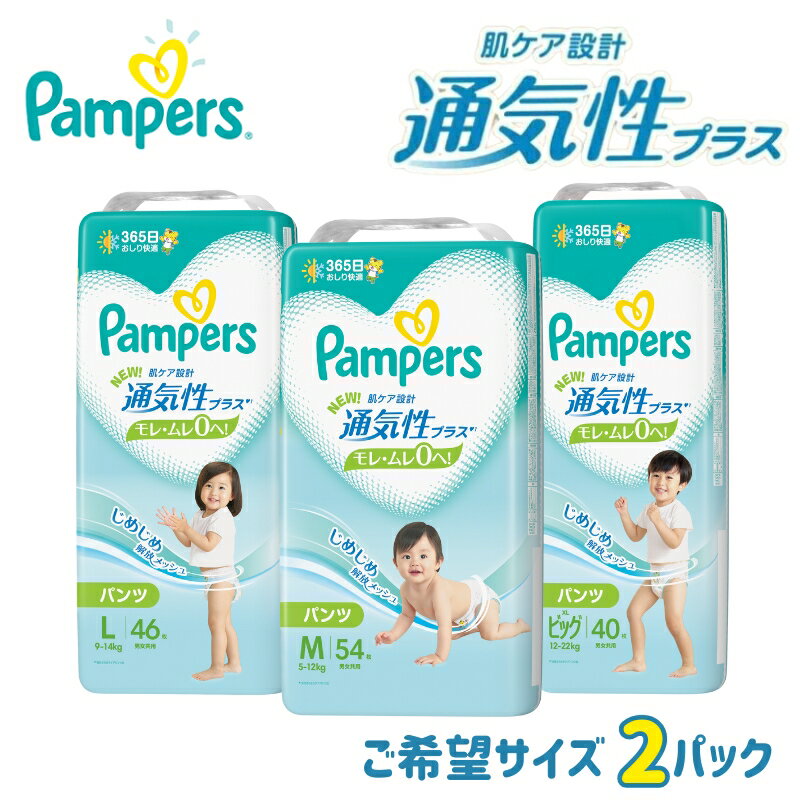 パンパース 通気性プラス パンツ タイプ 2パック[ Pampers おむつ オムツ ] [明石市]