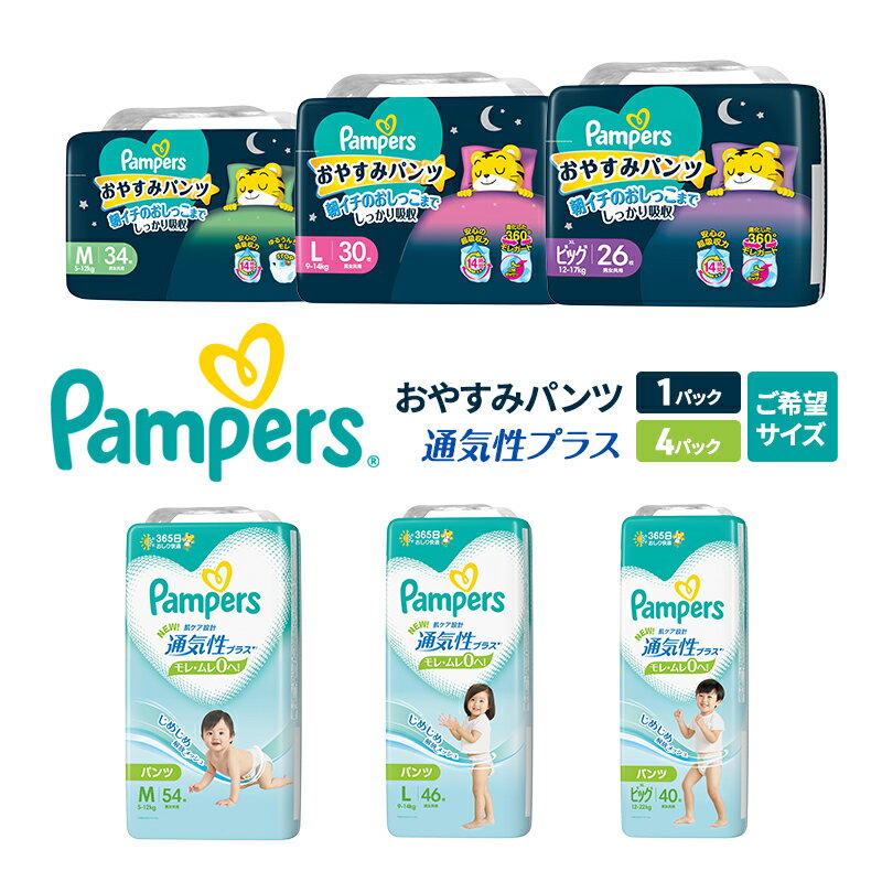 【ふるさと納税】【パンツ】通気性プラス4P＆おやすみパンツ1P ［パンパース 紙おむつ 赤ちゃん ベビ...