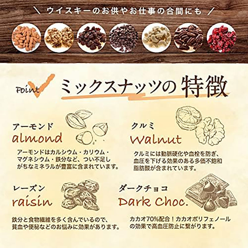 【ふるさと納税】【冬季限定】ダークチョコ入りナッツ＆フルーツ　30gx36袋 便利な小分け トレイルミックス アーモンド カシューナッツ クルミ ピーカンナッツ クランベリー レーズン チョコ　お届け：12月～3月末日まで　お届け：12月～3月末日まで f282031-akashi-10001374 兵庫県明石市 サンプル画像3