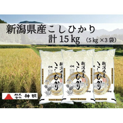 【ふるさと納税】新潟県産コシヒカリ 5kg×3袋【1345219】