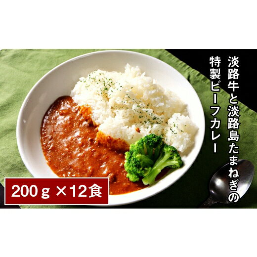 ふるさと納税 CZ22*淡路島の牛肉と玉葱使用ビーフカレー200g×12食