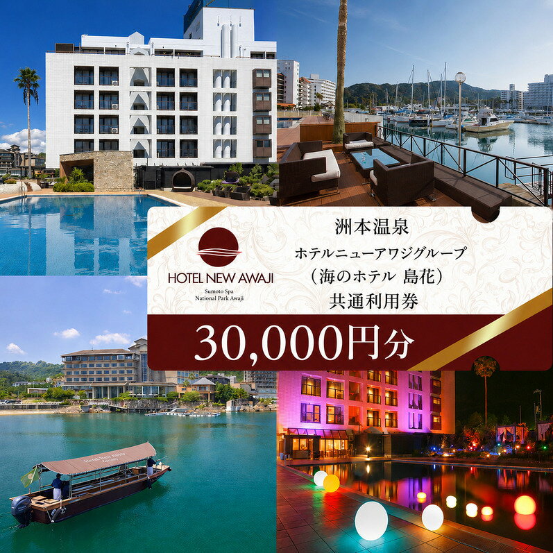 【ふるさと納税】ホテルニューアワジ グループ （海のホテル島花） 共通 利用券 30000円分 洲本温泉 ホテル 宿 旅行 旅行券 宿泊 宿泊券 温泉 温泉宿泊券 温泉旅行 露天風呂 淡路牛 海鮮 淡路島 洲本市