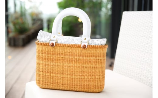 ナンタケットバスケット ワウワイバスケット かごバッグ かばん A4ファイル アメリカの伝統工芸品 芦屋 ドゥブリアン 仕事用 洗練 白