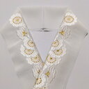 【ふるさと納税】半衿 八重桜 白地に白とゴールド 刺繍 半襟 和装 民芸品 工芸品 伝統技術 篠原縫製 お届け:ご入金確認後、約1週間ほどで発送いたします。