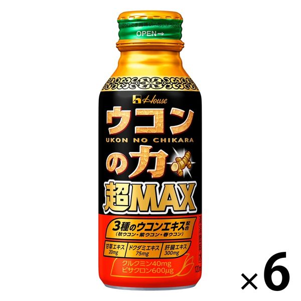 【ふるさと納税】ハウスウェルネスフーズ ウコンの力 超MAX 120ml ボトル缶 1セット（ 6本 ）　飲料 ドリンク ウコンの力 ウコン ウコンエキスドリンク 飲み会 お酒 二日酔い 兵庫県 伊丹市 果汁飲料 ジュース 飲料類 セット