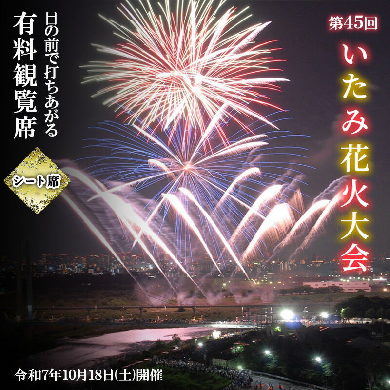 第45回いたみ花火大会(令和7年10月18日開催)有料観覧席[シート席] イベント お出かけ 関西 兵庫県 伊丹市 伊丹 花火大会 お届け:2025年9月下旬以降に順次発送予定