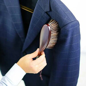 【ふるさと納税】NAKATA HANGER 洋服ブラシ（馬毛）Clothes Brush Horse Hair マーズブラウン / 洋服 ブラシ 馬毛 中田工芸製 ナカタハンガー 衣類ブラシ 洋服ケア ブラッシング 天然の馬毛 静電気防止グッズ